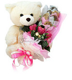 Seasonal Teddy with Love Bouquet Seasonal Teddy with Love Bouquet